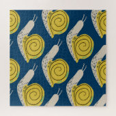 Schnecken Silhouetten: gelb, rosa Muster. Puzzle (Horizontal)