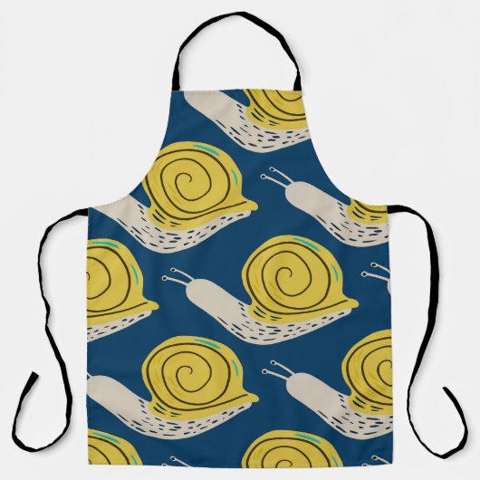 Schnecken Silhouetten: gelb, rosa Muster. Schürze (Vorderseite)