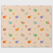 Schnecken und Blume Geschenkpapier (Flach)