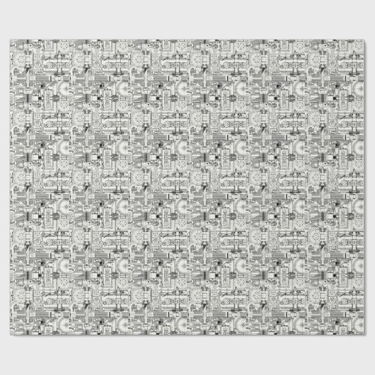 Schneckengetriebe: Nahtlose technische Maschine. Geschenkpapier (Flach)