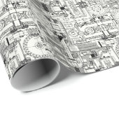 Schneckengetriebe: Nahtlose technische Maschine. Geschenkpapier (Rolleneckpunkt)