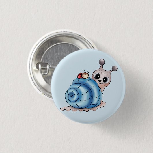 Schneckenhaus blau button (Vorne & Hinten)