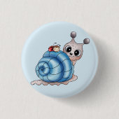 Schneckenhaus blau button (Vorderseite)