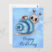 Schneckenhaus blau postkarte (Vorne/Hinten)