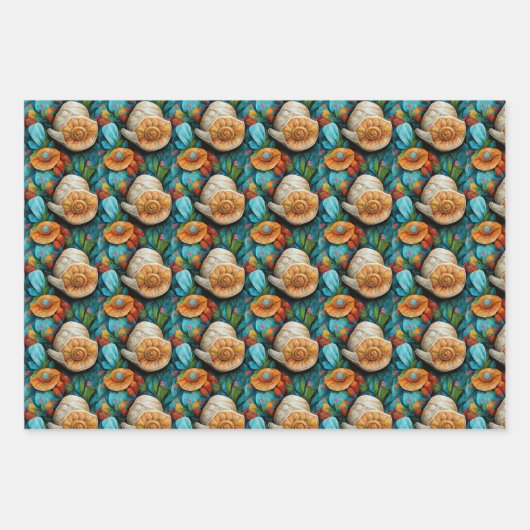 Schneckenhaus Geschenkpapier Set (Vorderseite 2)