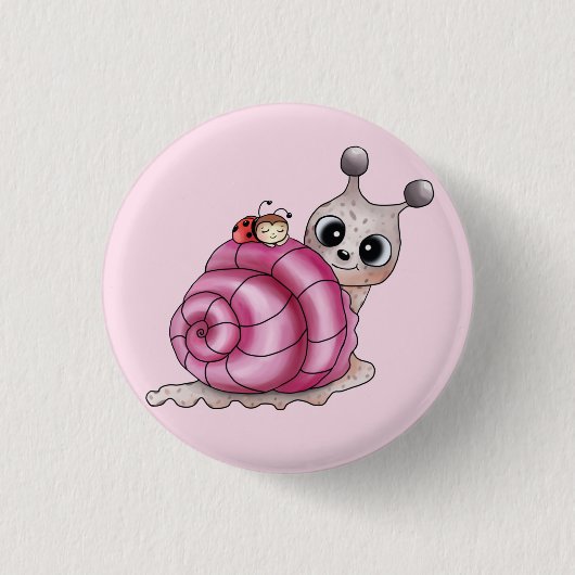 Schneckenhaus pink button (Vorderseite)