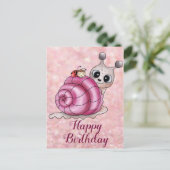 Schneckenhaus pink postkarte (Stehend Vorderseite)