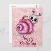 Schneckenhaus pink postkarte (Vorne/Hinten)