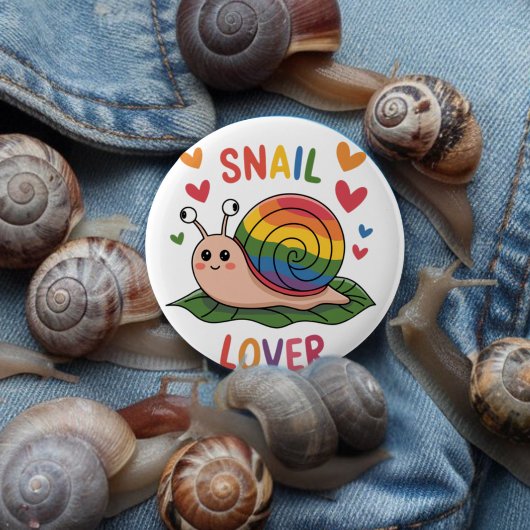 Schneckenliebhaber niedliche, farbenfrohe Schnecke Button
