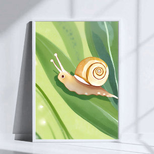 Schneckenpost   Aquarell-Naturmalerei Poster