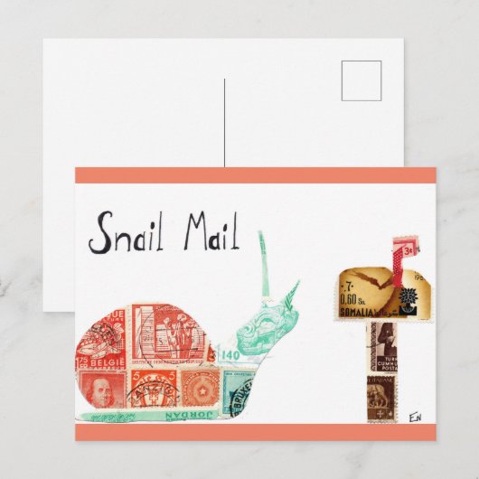Schneckenpost Postkarte (Vorne/Hinten)