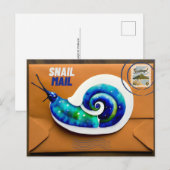 Schneckenpost, Postkarte für Postüberquerung (Vorne/Hinten)