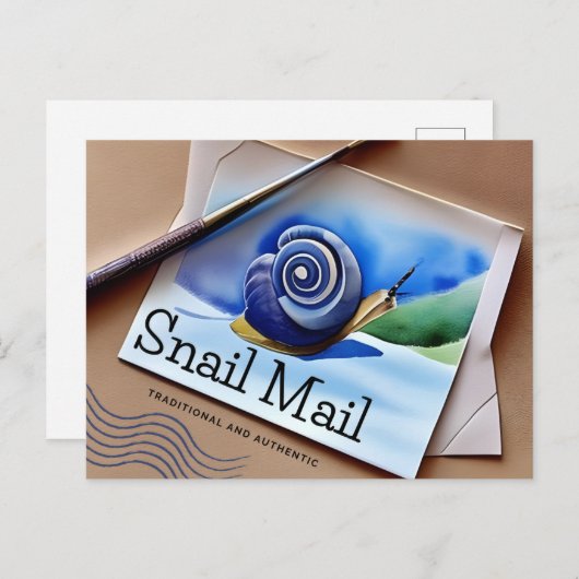 Schneckenpost, Postkarte für Postüberquerung (Vorne/Hinten)