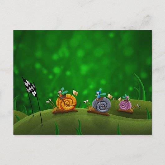 Schneckenrennen Postkarte (Vorderseite)