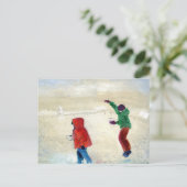 Schnee! 2014 postkarte (Stehend Vorderseite)