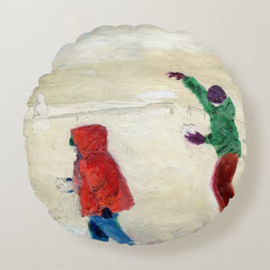 Schnee! 2014 rundes kissen (Vorderseite)