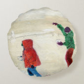 Schnee! 2014 rundes kissen (Rückseite)