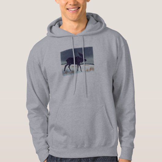 Schnee abgewischte Elch-Malerei Hoodie (Vorderseite)
