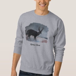 Schnee abgewischte Rotwild-Kunst Sweatshirt