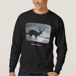 Schnee abgewischte Rotwild-Malerei Sweatshirt