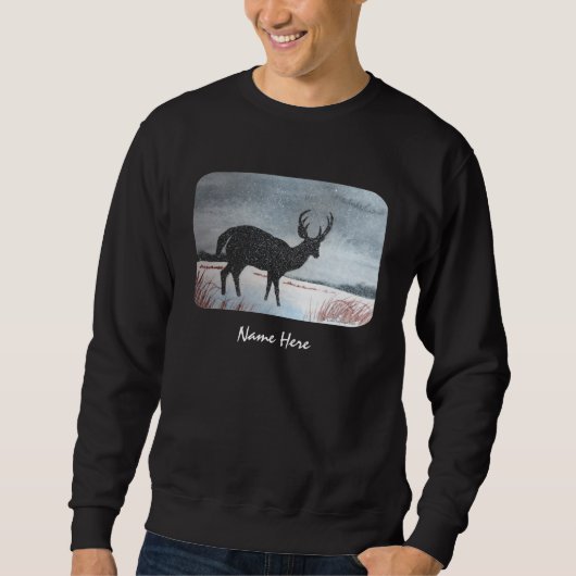 Schnee abgewischte Rotwild-Malerei Sweatshirt (Vorderseite)