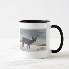 Schnee abgewischte Rotwild-Silhouette-Malerei Tasse