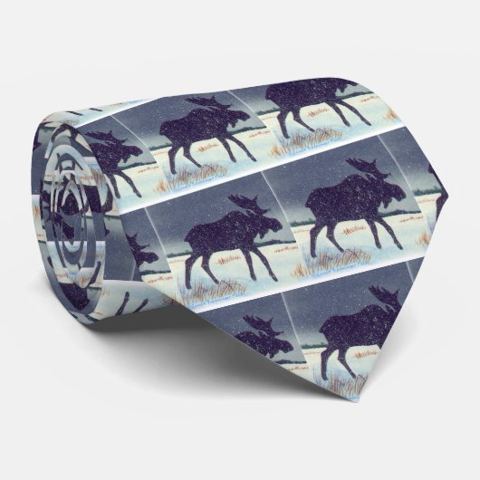 Schnee abgewischte Winter-Elche Krawatte (Gerollt)