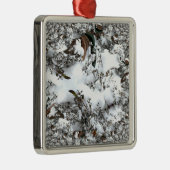 Schnee-Abstrakt Silbernes Ornament (Rechts)