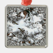 Schnee-Abstrakt Silbernes Ornament (Vorne)