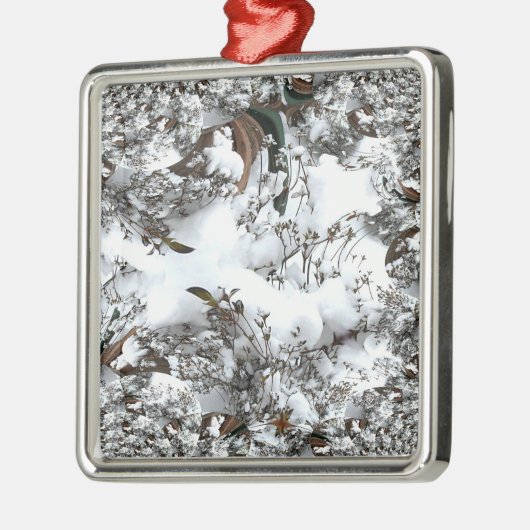 Schnee-Abstrakt Silbernes Ornament (Links)