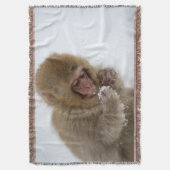 Schnee-Affe Babyjapanischer Macaque-| Decke (Vorderseite Vertikal)