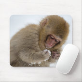 Schnee-Affe Babyjapanischer Macaque-| Mousepad (Mit Mouse)