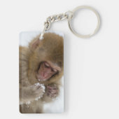 Schnee-Affe Babyjapanischer Macaque-| Schlüsselanhänger (Rückseite)