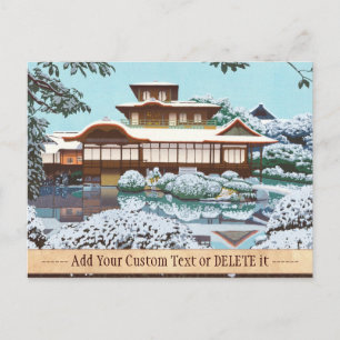 Schnee am Hiunkaku-Tempel japanische Winterlandsch Postkarte