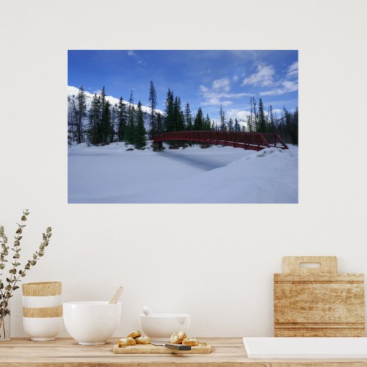 Schnee am Simpson River Trailhead Kootenay River Poster (Küche)