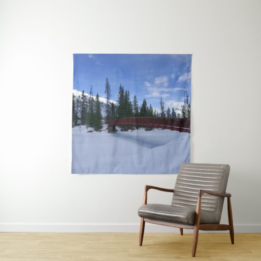 Schnee am Simpson River Trailhead Kootenay River Wandteppich (Beispiel)