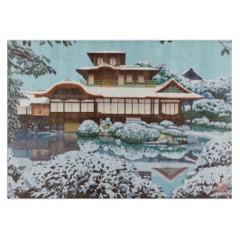 Schnee an der japanischen Winterlandschaft Schneidebrett