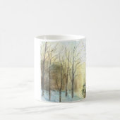 Schnee an der Tagesanbruch-Tasse Kaffeetasse (Mittel)