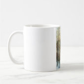 Schnee an der Tagesanbruch-Tasse Kaffeetasse (Links)