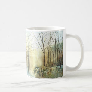 Schnee an der Tagesanbruch-Tasse Kaffeetasse
