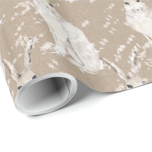 Schnee-Arktis Hare Rabbit Kraft Papierumschlag Geschenkpapier (Rolleneckpunkt)