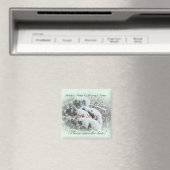 Schnee auf Arbor Vitae Save the Date Hochzeit Magnet (In Situ (Geschirrspüler))