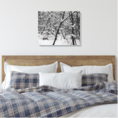 Schnee auf Bäumen Schwarzweiß-Foto auf der Leinwan Leinwanddruck (Insitu (Schlafzimmer))
