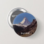 Schnee auf blauer Himmel-alpinem Waldknopf Button (Vorne & Hinten)