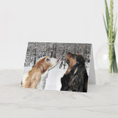 Schnee auf Cavalier King Charles Spaniel Card Feiertagskarte (Vorderseite)