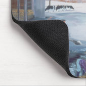 Schnee auf dem Bauernhof Mousepad (Ecke)