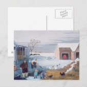 Schnee auf dem Bauernhof Postkarte (Vorne/Hinten)