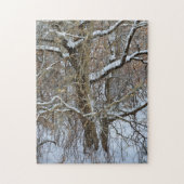 Schnee auf dem Baum Winter Art Puzzle (Vertikal)