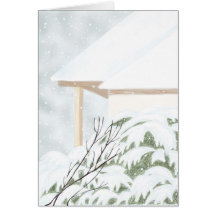 Schnee auf dem Wacholderbusch Bush