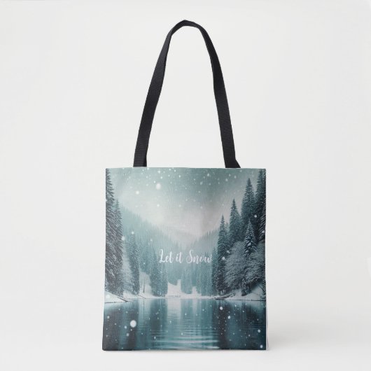 Schnee auf dem winterlichen Bergsee Tasche (Vorderseite)